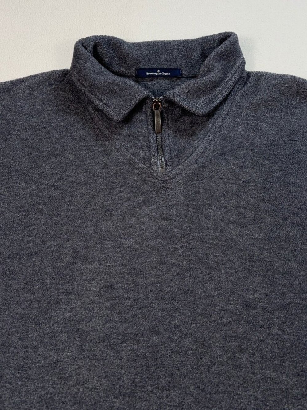 Ermenegildo Zegna 1/4 Zip Pullover Grey Lightweight Made in Italy Men's M